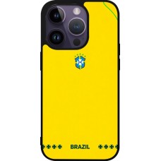 iPhone 15 Pro Case Hülle - Silikon schwarz Brasilien 2026 personalisierbares Fussballtrikot