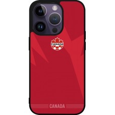 Coque iPhone 15 Pro - Silicone rigide noir Maillot de football Canada 2026 personnalisable