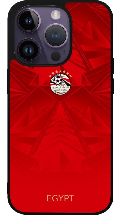 Coque iPhone 15 Pro - Silicone rigide noir Maillot de football E?gypte 2026 personnalisable