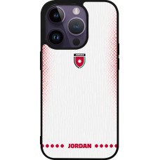 iPhone 15 Pro Case Hülle - Silikon schwarz Jordanien 2026 personalisierbares Fussballtrikot