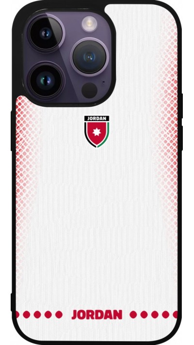 iPhone 15 Pro Case Hülle - Silikon schwarz Jordanien 2026 personalisierbares Fussballtrikot