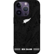 Coque iPhone 15 Pro - Silicone rigide noir Maillot de football Nouvelle-Zélande 2026 personnalisable