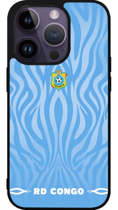 iPhone 15 Pro Case Hülle - Silikon schwarz Demokratische Republik Kongo 2026 personalisierbares Fussballtrikot