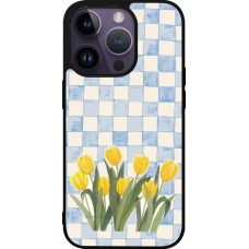 iPhone 15 Pro Case Hülle - Silikon schwarz Blue vichy tulips Spring 2026