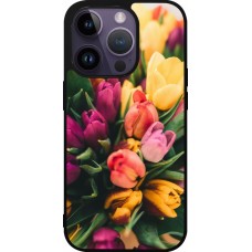 iPhone 15 Pro Case Hülle - Silikon schwarz Bouquet of tulips Spring 2026
