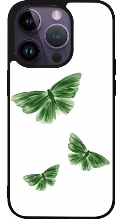 iPhone 15 Pro Case Hülle - Silikon schwarz Butterflies Spring 2026