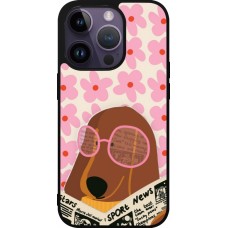 iPhone 15 Pro Case Hülle - Silikon schwarz Dog with newspaper Spring 2026