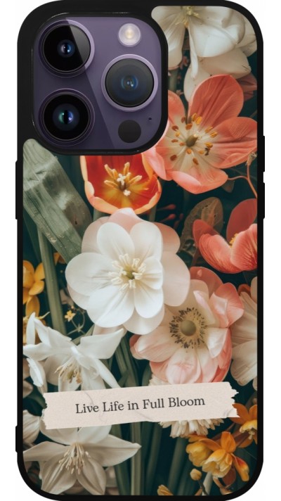 iPhone 15 Pro Case Hülle - Silikon schwarz Full Bloom Spring 2026
