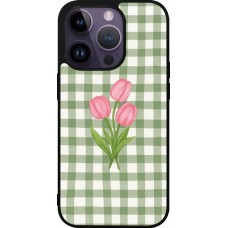 iPhone 15 Pro Case Hülle - Silikon schwarz Green vichy tulips Spring 2026