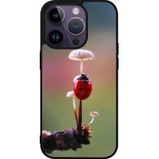 iPhone 15 Pro Case Hülle - Silikon schwarz Ladybird on a mushroom Spring 2026