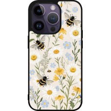 iPhone 15 Pro Case Hülle - Silikon schwarz Pattern bees Spring 2026
