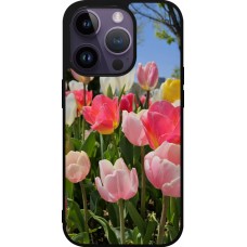 iPhone 15 Pro Case Hülle - Silikon schwarz Tulips Spring 2026