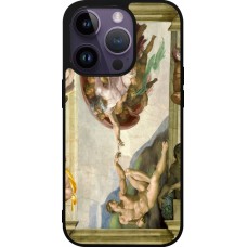 iPhone 15 Pro Case Hülle - Silikon schwarz Kunstbild - Die Erschaffung Adams - Michelangelo