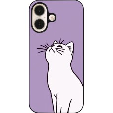 iPhone 16 Case Hülle - Chat auf lila Hintergrund