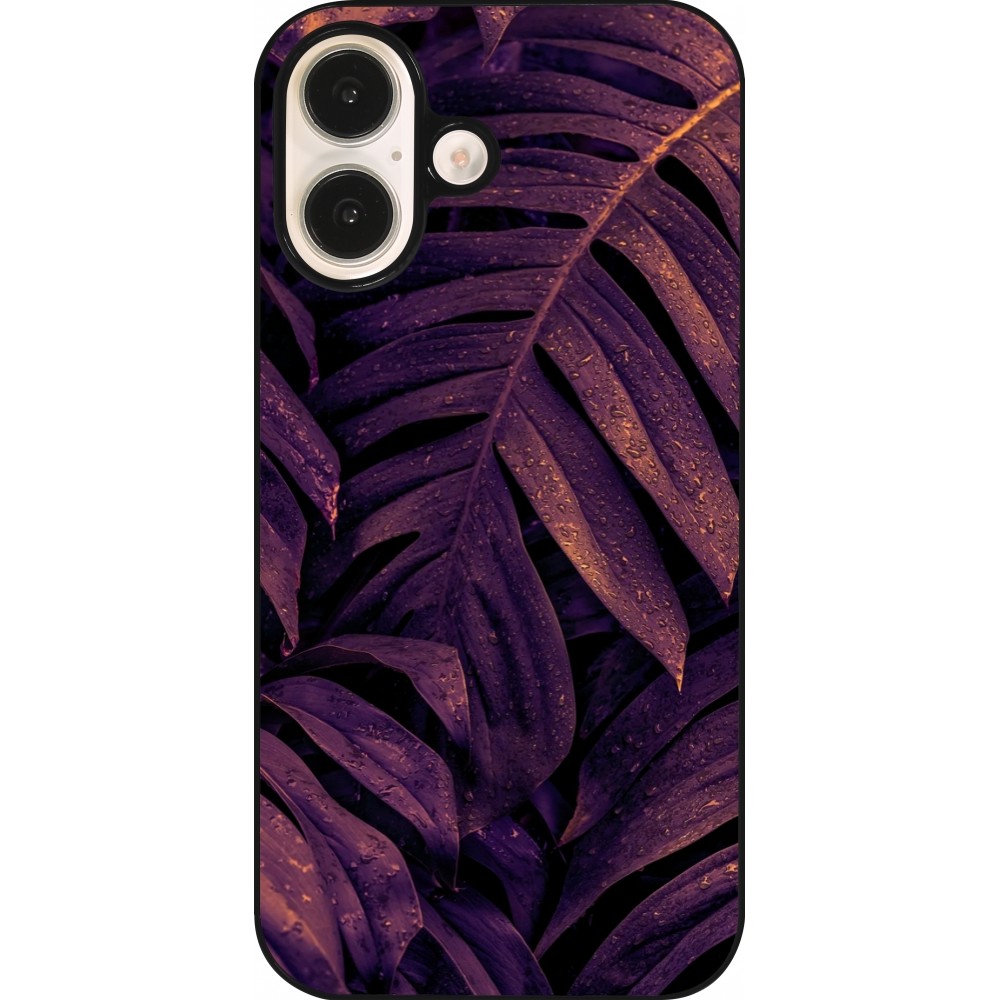 iPhone 16 Case Hülle - Purple Light Leaves