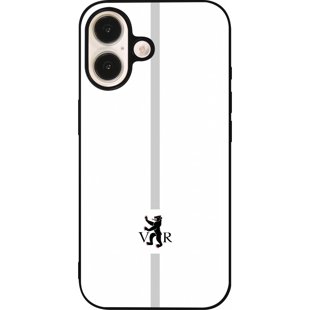 iPhone 16 Case Hülle - Silikon schwarz Kanton AR weiss