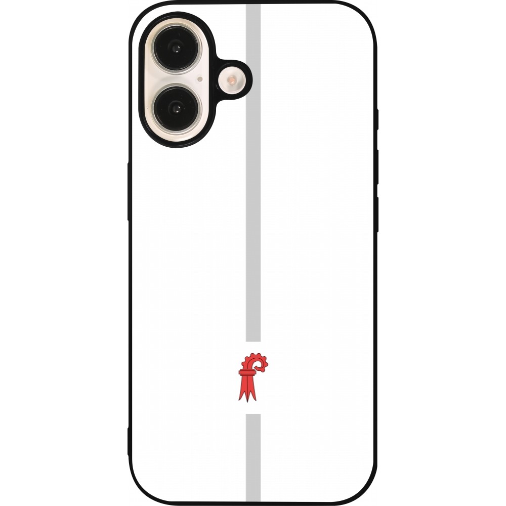 iPhone 16 Case Hülle - Silikon schwarz Kanton BL weiss