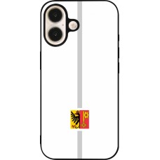 iPhone 16 Case Hülle - Silikon schwarz Kanton GE weiss