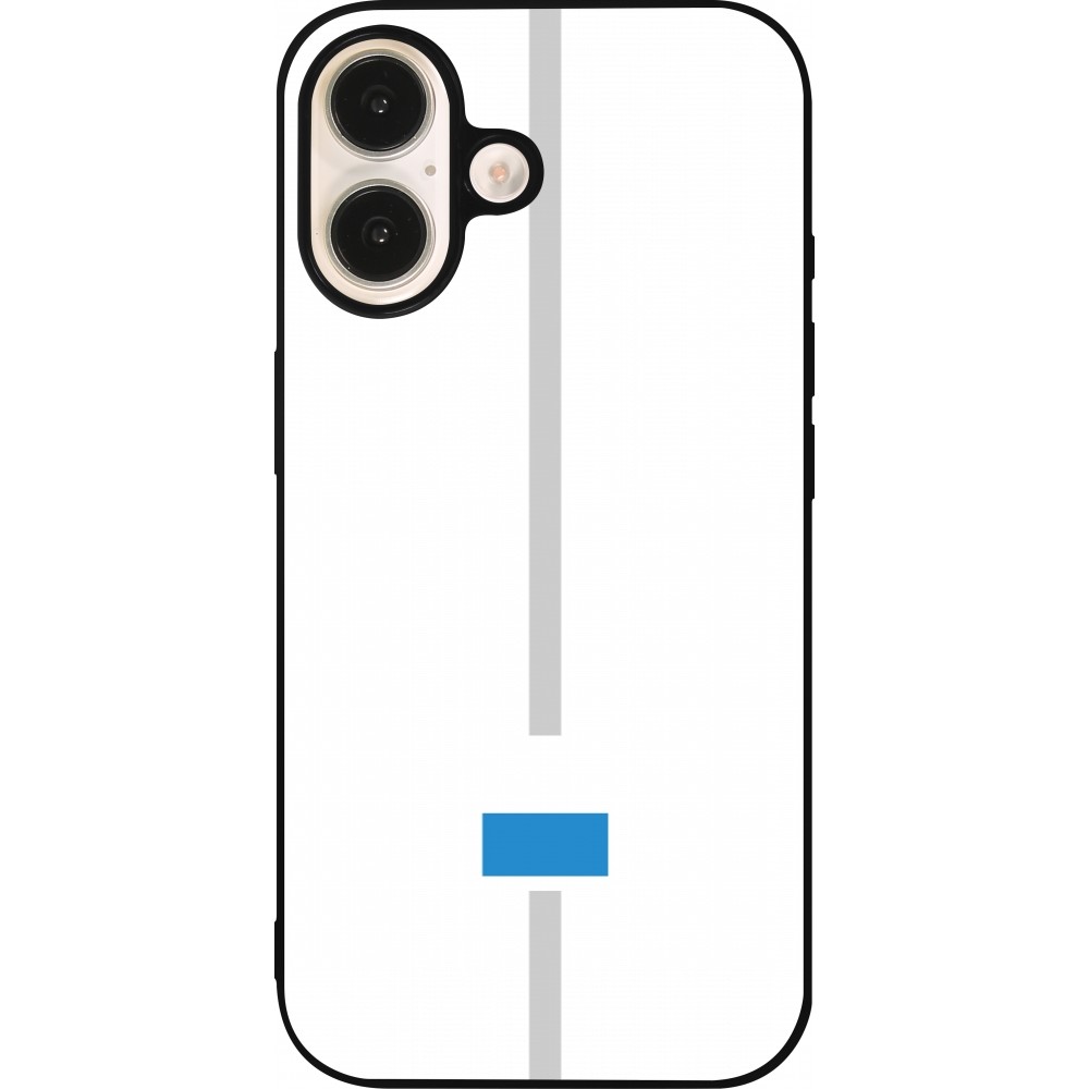 iPhone 16 Case Hülle - Silikon schwarz Kanton LU weiss
