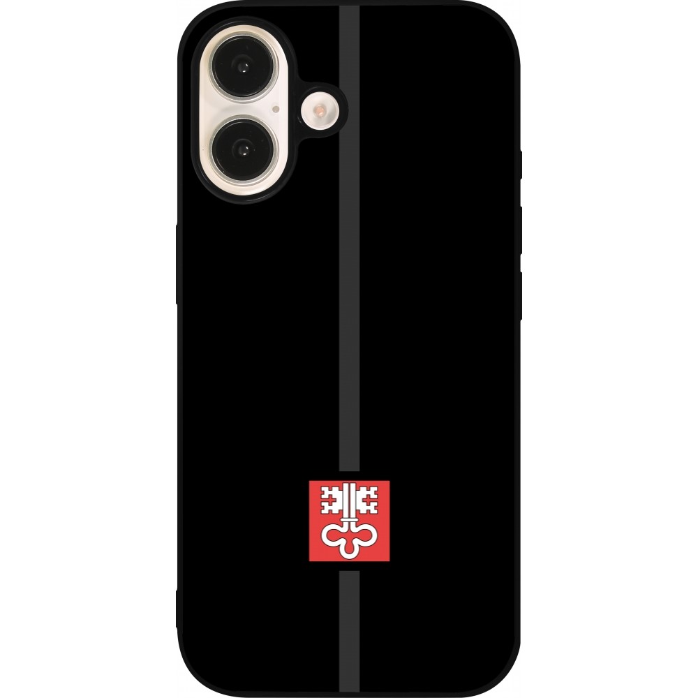 iPhone 16 Case Hülle - Silikon schwarz Kanton NW schwarz