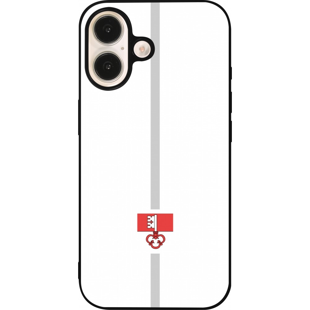 iPhone 16 Case Hülle - Silikon schwarz Kanton OW weiss