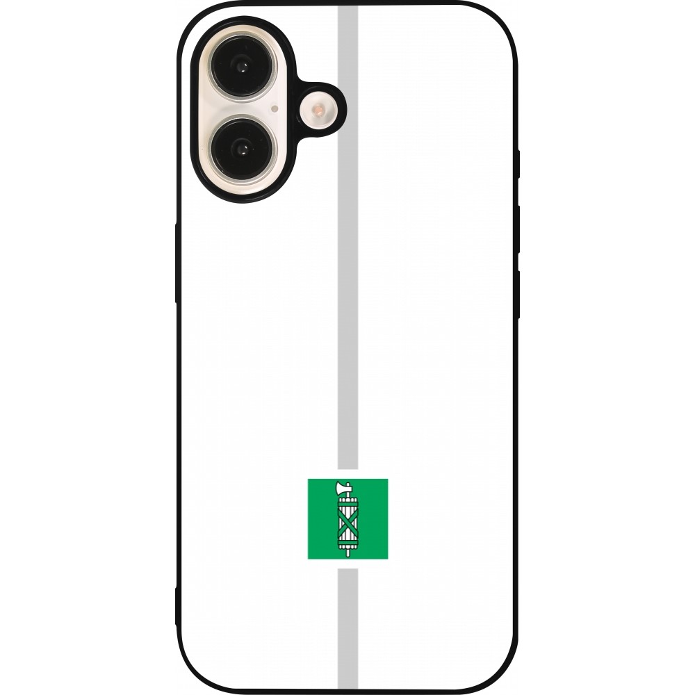 iPhone 16 Case Hülle - Silikon schwarz Kanton SG weiss