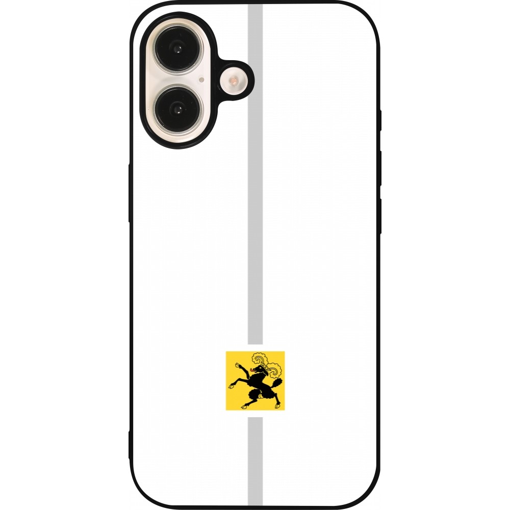 iPhone 16 Case Hülle - Silikon schwarz Kanton SH weiss