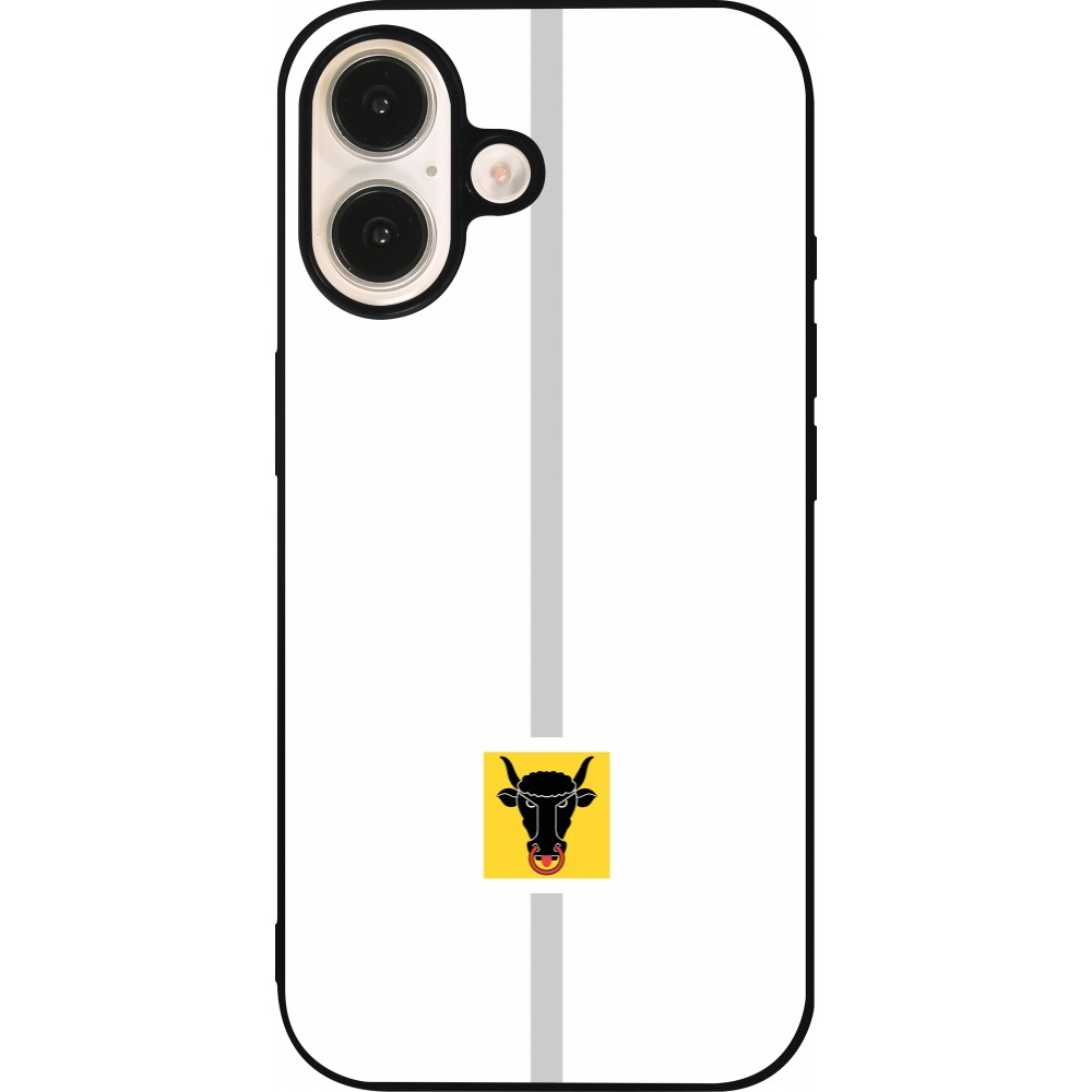 iPhone 16 Case Hülle - Silikon schwarz Kanton UR weiss