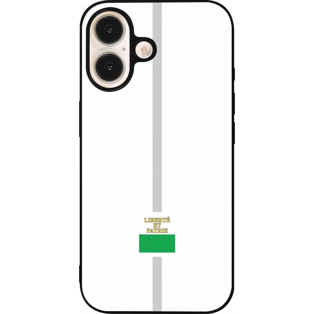 iPhone 16 Case Hülle - Silikon schwarz Kanton VD weiss