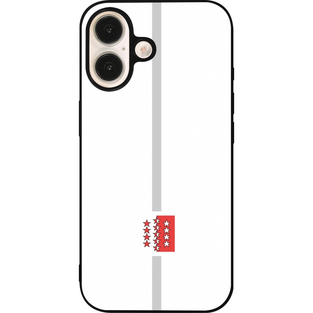 iPhone 16 Case Hülle - Silikon schwarz Kanton VS weiss