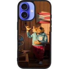 iPhone 16 Case Hülle - Silikon schwarz Dancing frog DTMF