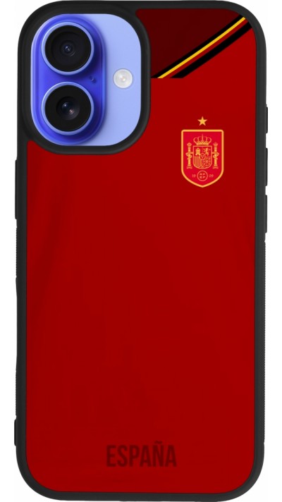 iPhone 16 Case Hülle - Silikon schwarz Spanien 2022 personalisierbares Fußballtrikot