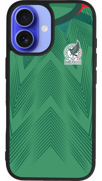 iPhone 16 Case Hülle - Silikon schwarz Mexiko 2022 personalisierbares Fussballtrikot