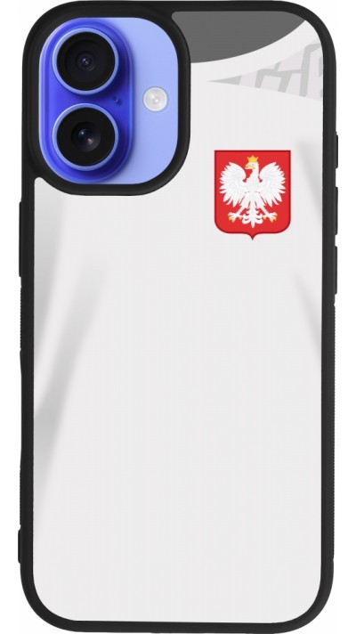 iPhone 16 Case Hülle - Silikon schwarz Polen 2022 personalisierbares Fussballtrikot
