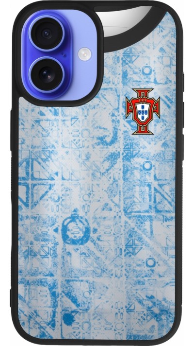 iPhone 16 Case Hülle - Silikon schwarz Portugal Away personalisierbares Fussballtrikot