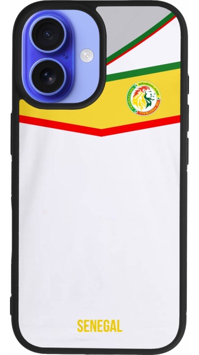 iPhone 16 Case Hülle - Silikon schwarz Senegal 2022 personalisierbares Fußballtrikot