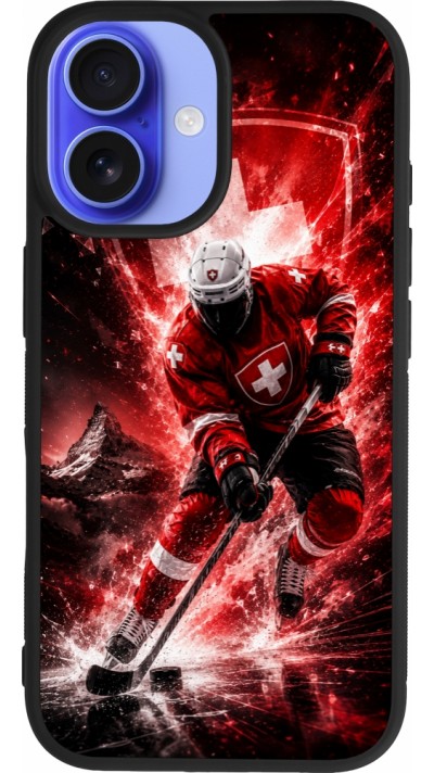 iPhone 16 Case Hülle - Silikon schwarz Hockey World Championship Player