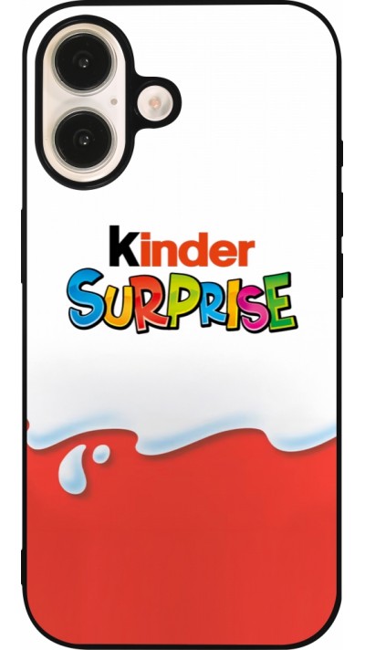 iPhone 16 Case Hülle - Silikon schwarz Kinder Surprise