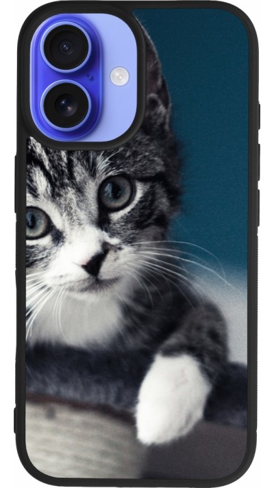 iPhone 16 Case Hülle - Silikon schwarz Meow 23
