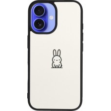 iPhone 16 Case Hülle - Silikon schwarz Minimal Häschen Süße