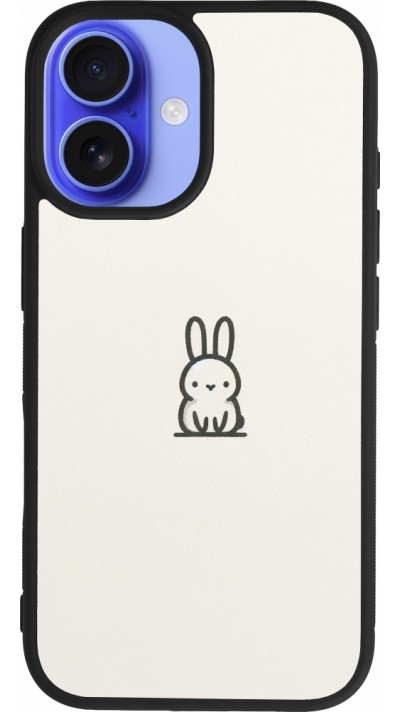 iPhone 16 Case Hülle - Silikon schwarz Minimal Häschen Süße