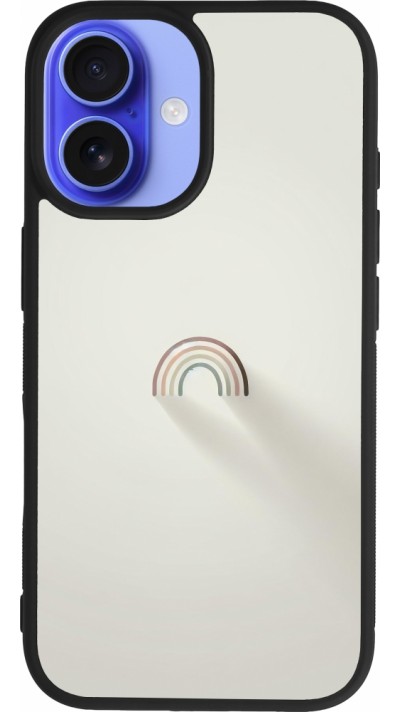 iPhone 16 Case Hülle - Silikon schwarz Mini Regenbogen Minimal