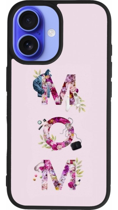 iPhone 16 Case Hülle - Silikon schwarz Mom 2024 girly mom