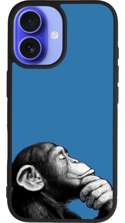 iPhone 16 Case Hülle - Silikon schwarz Monkey Pop Art