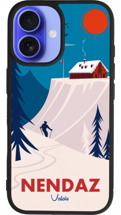 iPhone 16 Case Hülle - Silikon schwarz Nendaz Cabane Ski