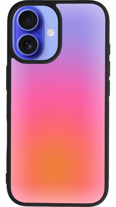 iPhone 16 Case Hülle - Silikon schwarz Orange Pink Blue Gradient