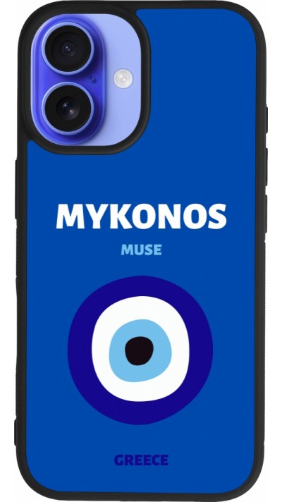 iPhone 16 Case Hülle - Silikon schwarz Pop Summer Destination Mykonos