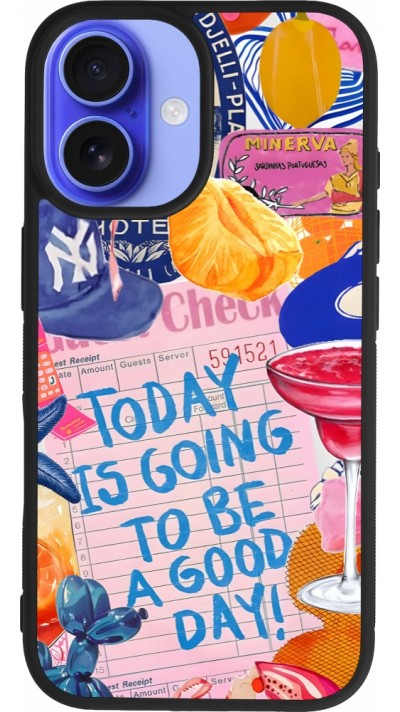 iPhone 16 Case Hülle - Silikon schwarz Preppy Today is Going to be a good day