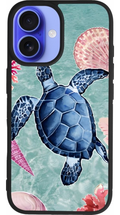 iPhone 16 Case Hülle - Silikon schwarz Preppy Turtle