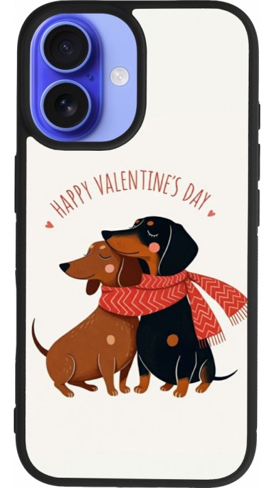 Coque iPhone 16 - Silicone rigide noir Saint Valentines Day 26 Happy Valentine